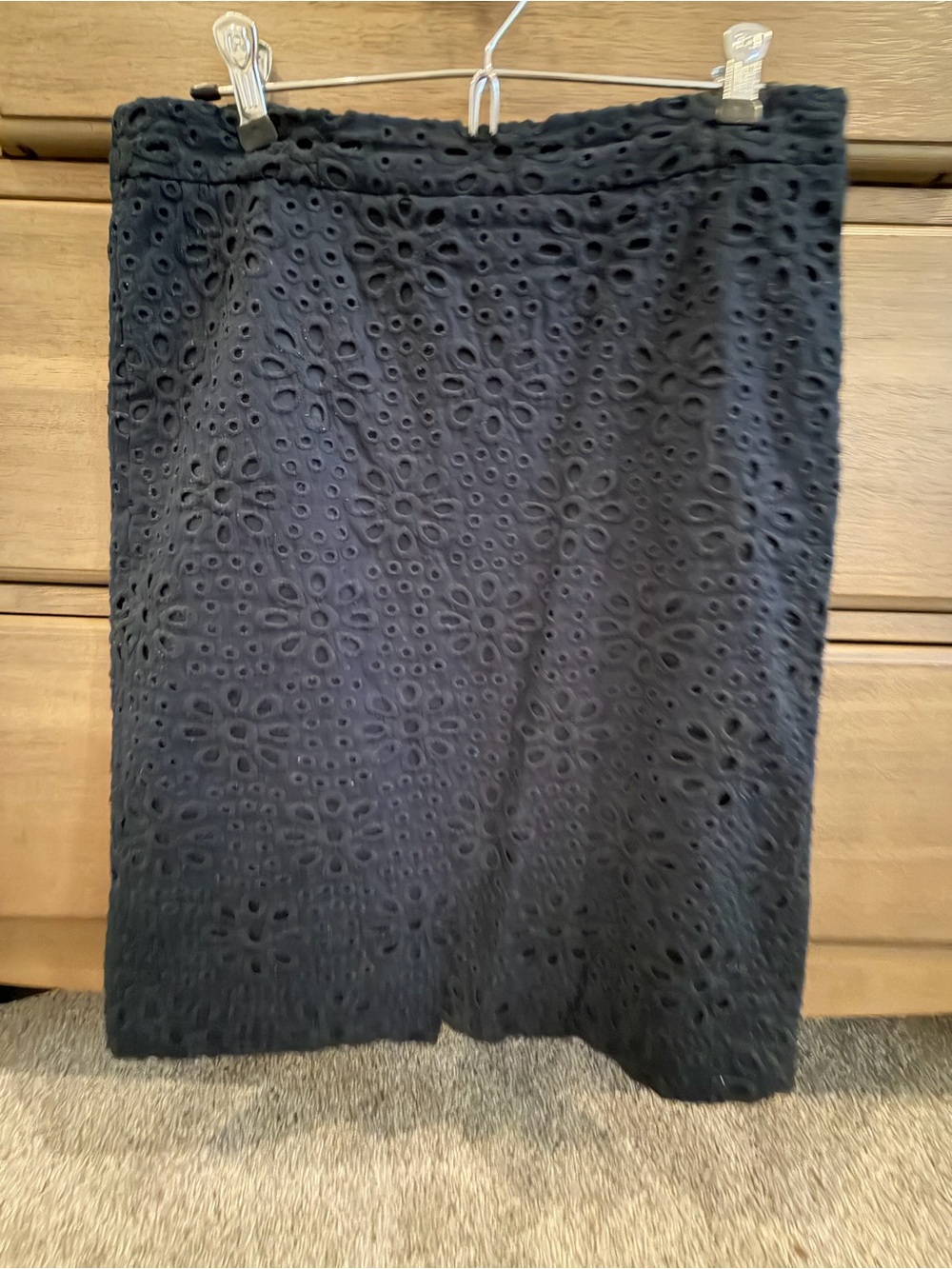 J.Crew Navy Eyelet Pencil Skirt